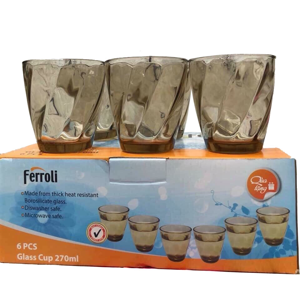 Bộ cốc thủy tinh Ferroli 270ml - 6 chiếc