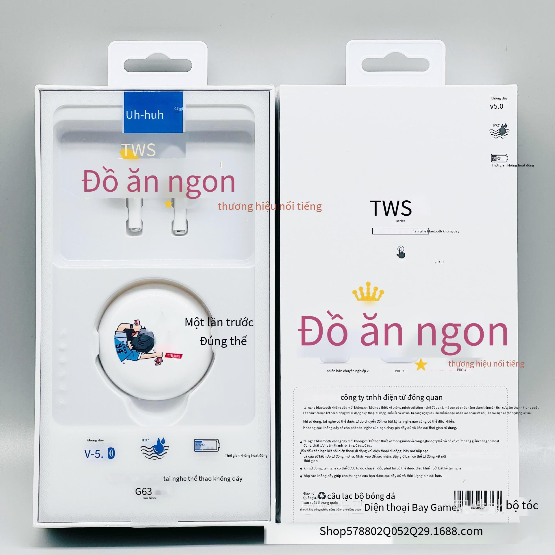 Tai nghe Bluetooth hai tai thế hệ thứ sáu được sơn nút tai không dây loại bỏ tiếng ồn bán trong tai tai nghe chơi game cảm ứng loa siêu trầm