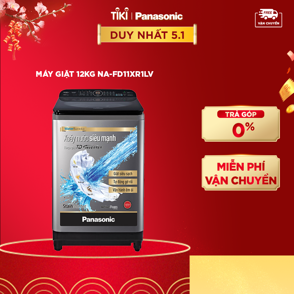 [CHỈ GIAO TẠI HCM] - Máy Giặt Cửa Trên Panasonic 12KG NA-FD11XR1LV- Hàng Chính Hãng