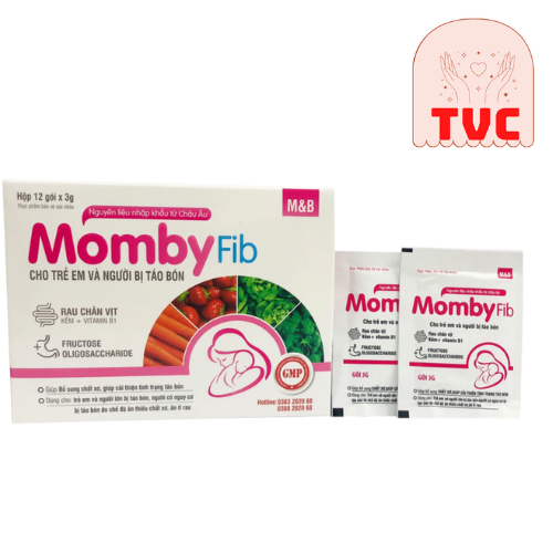 Cốm MOMBYFIB Hồng - Cốm vi sinh MOMBY FIB Hồng chống táo bón cho mẹ và bé