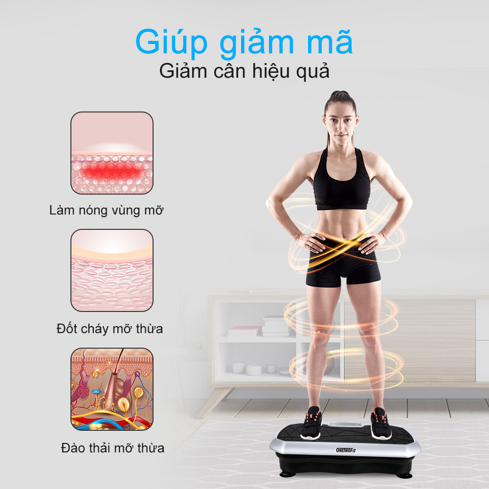 OneTwoFit Máy tập thể thao rung Thiết bị tại nhà có nhạc Bluetooth Máy rung lắc toàn thân cao cấp OT0354