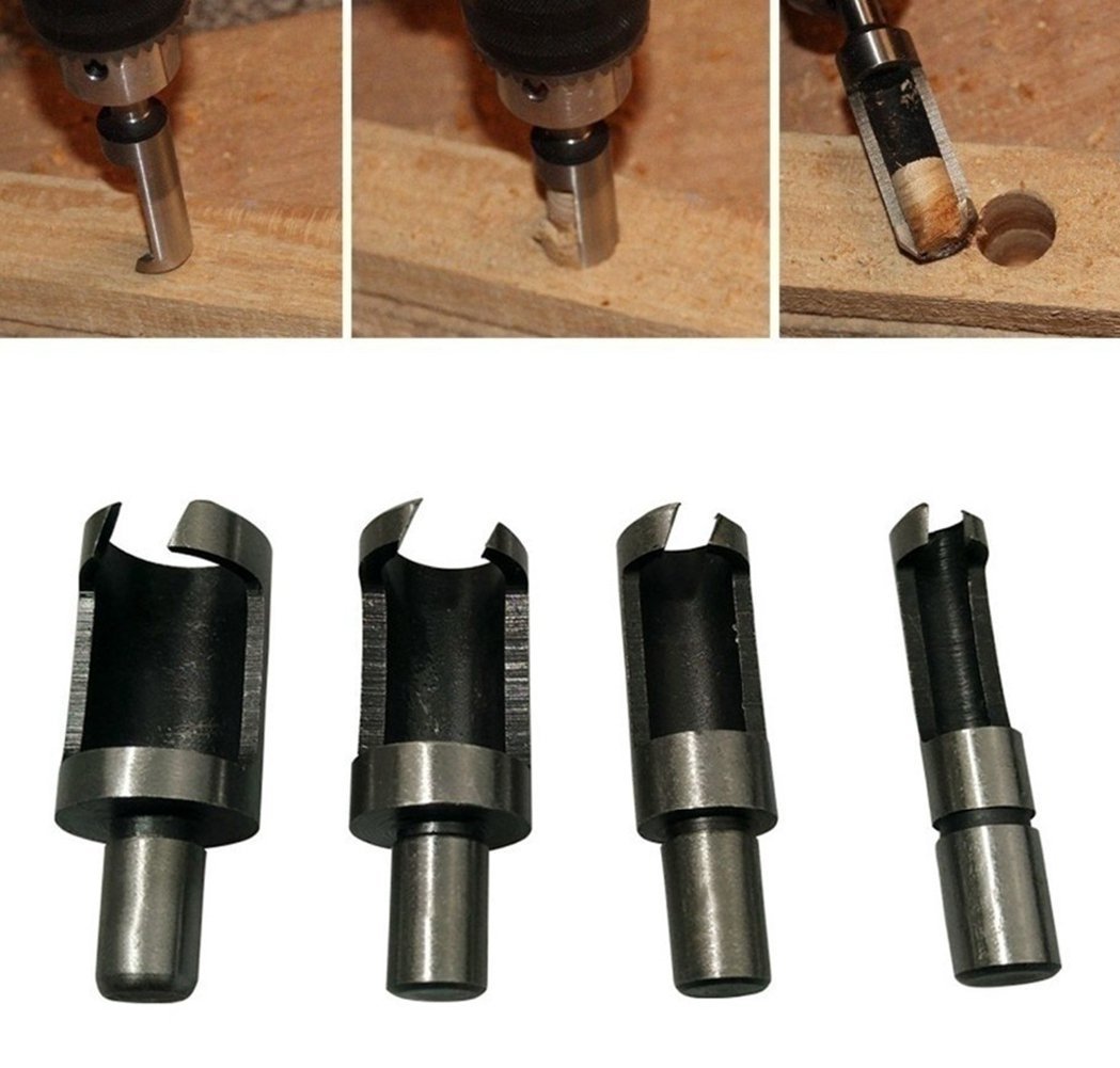 Bộ 4 mũi khoan lấy nút gỗ chuôi tròn 6-16mm