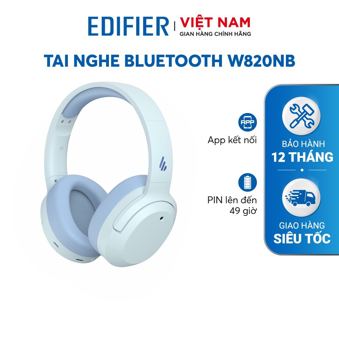 Tai nghe bluetooth 5.0 EDIFIER W820NB Over-ear HI-RES Thời lượng pin lên đến 49 giờ - Chống ồn chủ động ANC - Hàng chính hãng