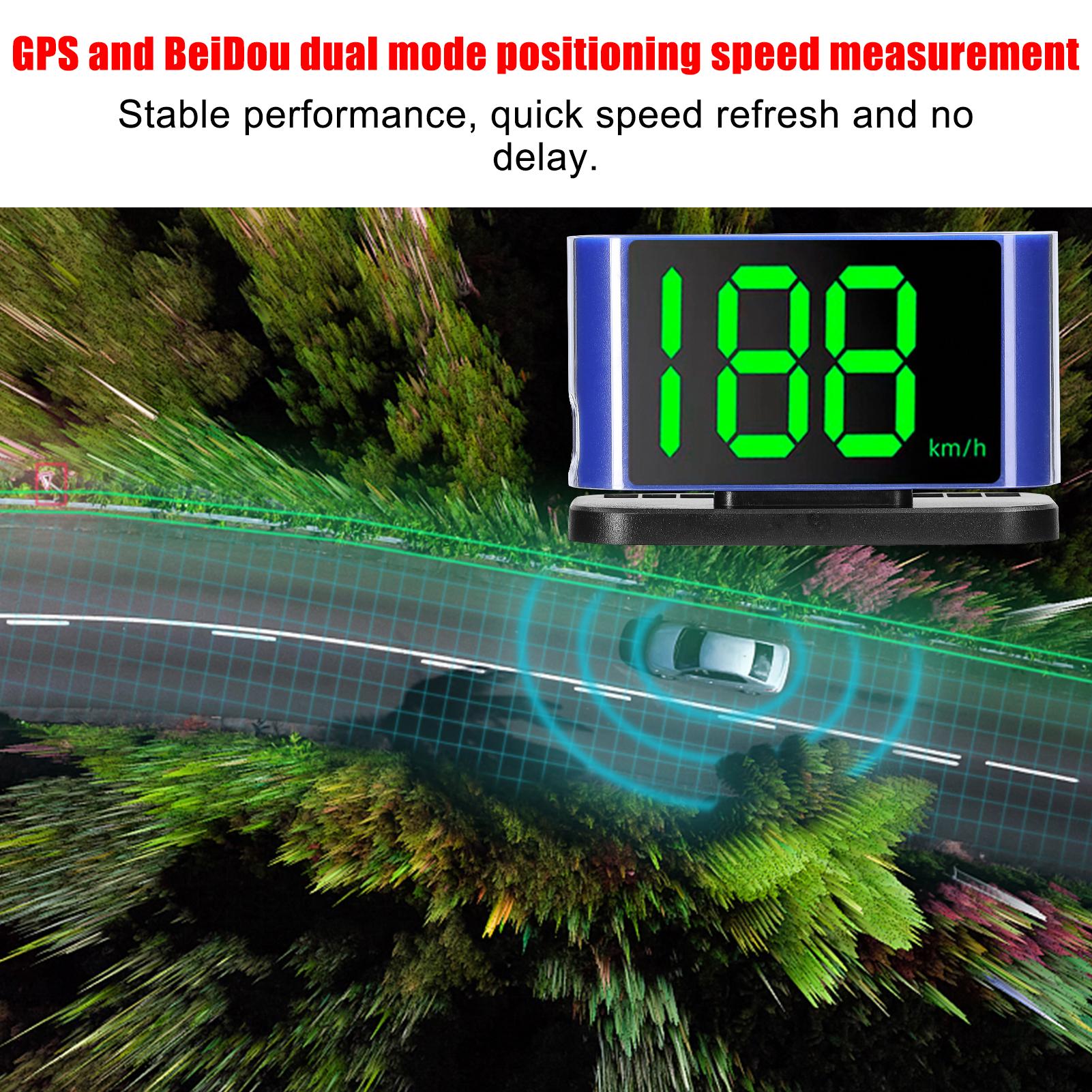 Car HUD Headup Display GPS Digital Speedometer with LED Large Font Display Phone Number Display Area for Car Truck SUV Motorcycle