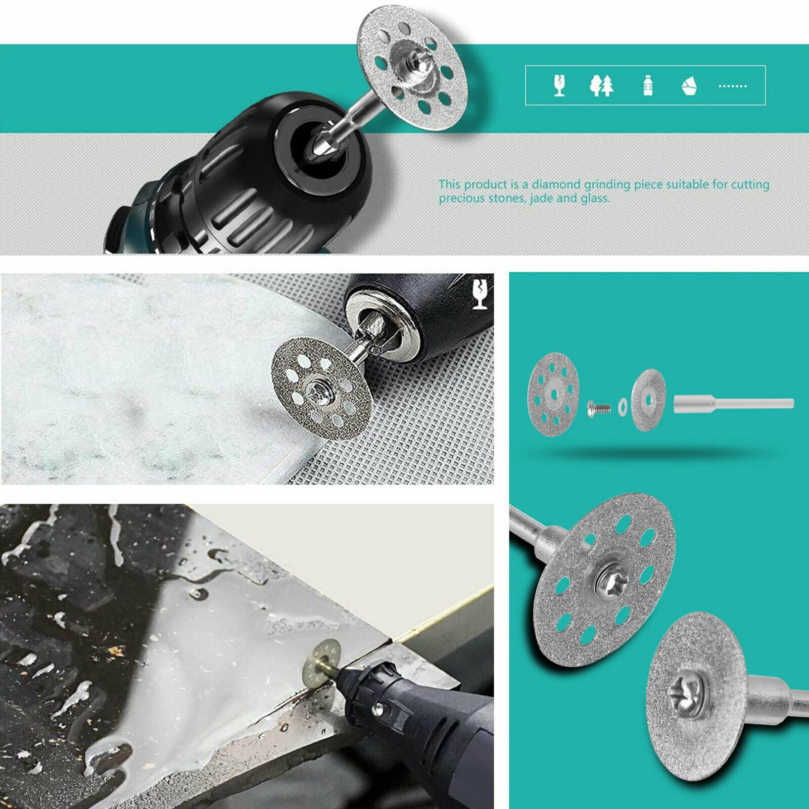 50Pcs Diamond Cutting Wheel Kit for Rotary Tools Die Grinder Metal Cut Off Disc
