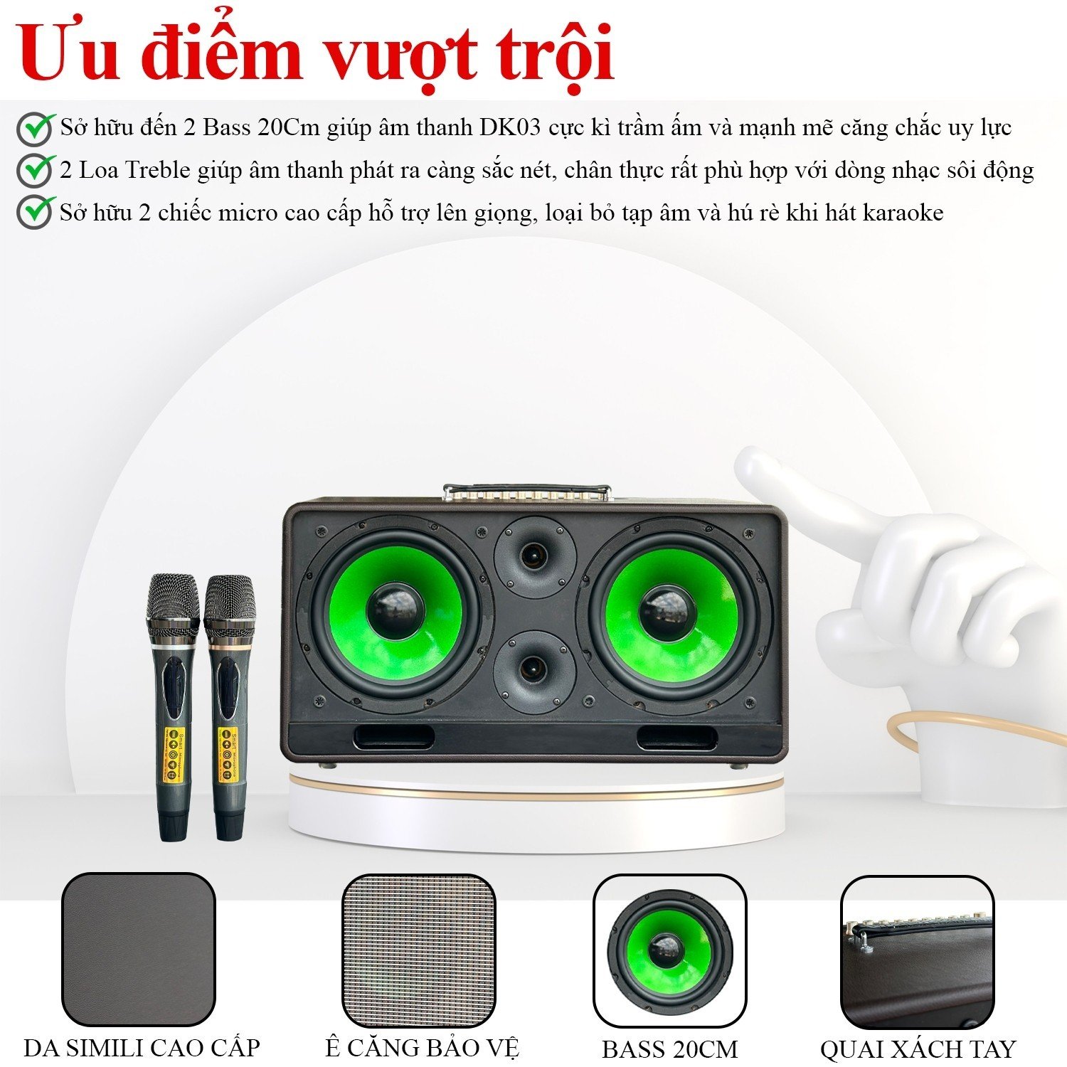 Loa Bluetooth Xách Tay MTMax DK03 - Siêu Phẩm Loa Karaoke Cao Cấp Giá Rẻ 2023 Công Suất Lớn Âm Thanh Mạnh Mẽ Uy Lực Bảo Hành 12 Tháng Tặng Kèm Micro Karaoke Không Dây hàng chính hãng