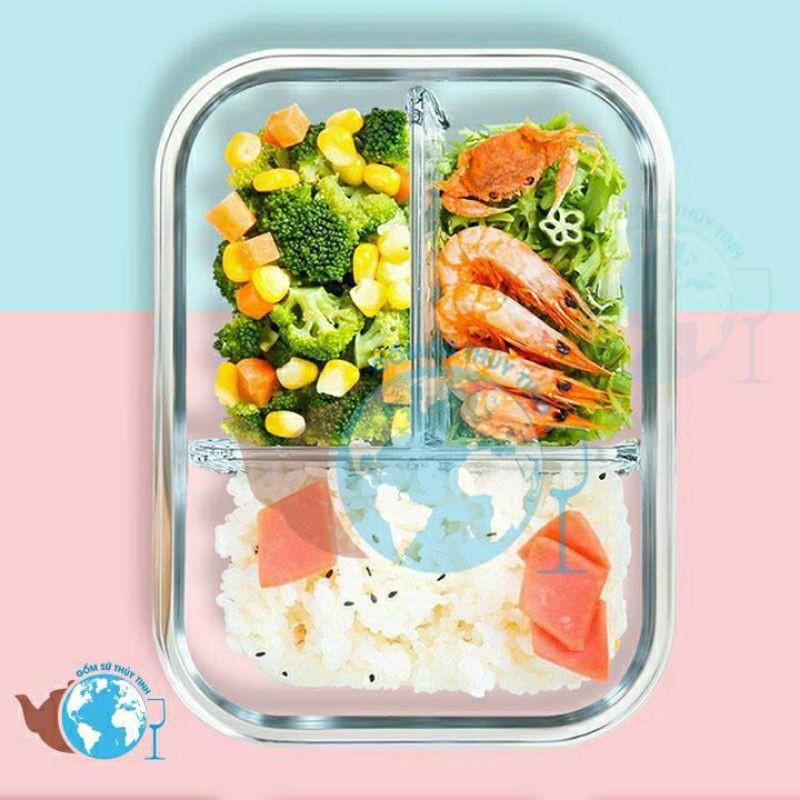 Giá sỉ hộp cơm thủy tinh 2 ngăn,3 ngăn