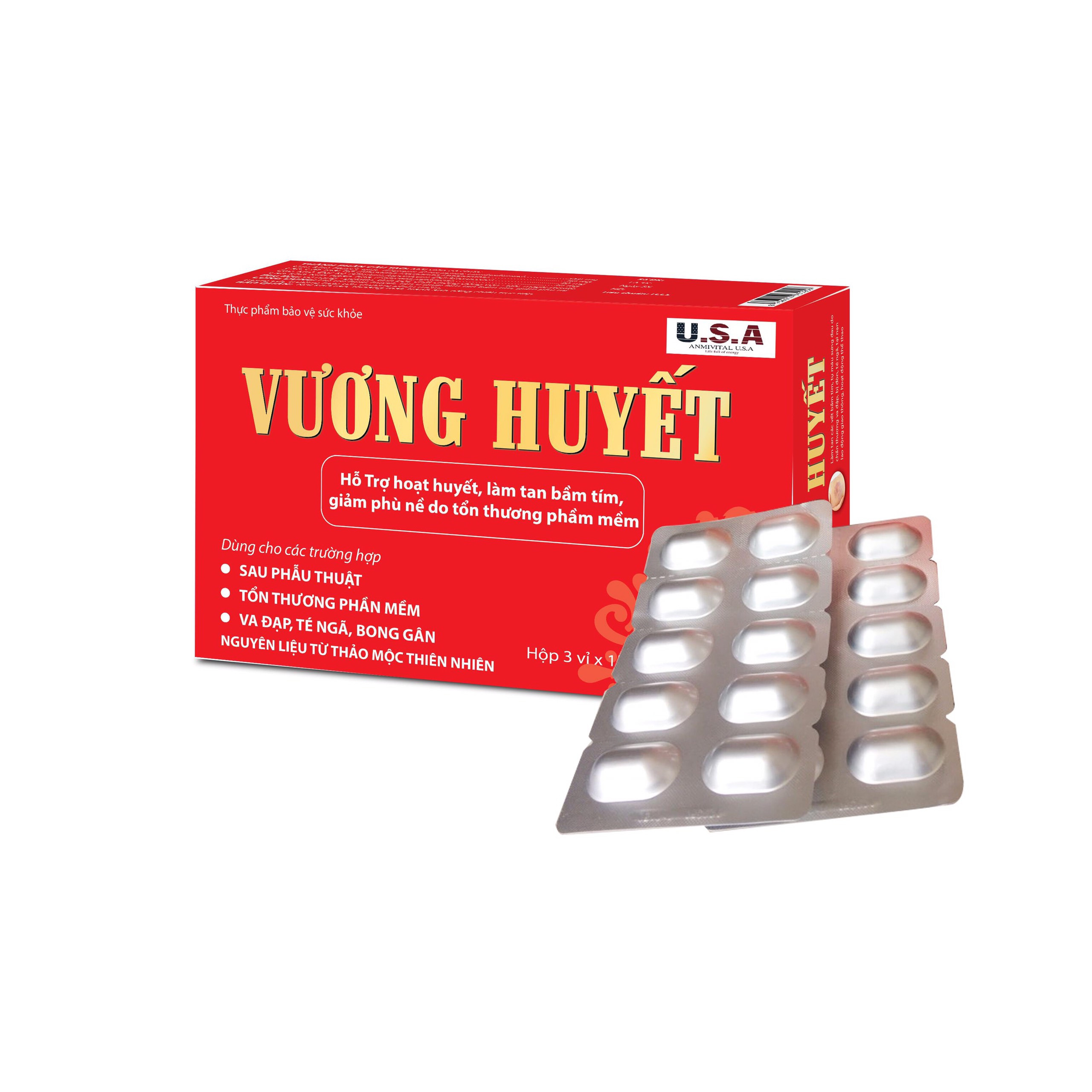 VƯƠNG HUYẾT – GIÚP TAN BẦM TÍM, GIẢM PHÙ NỀ SAU PHẪU THUẬT DO VA ĐẬP, BONG GÂN, TÉ NGÃ