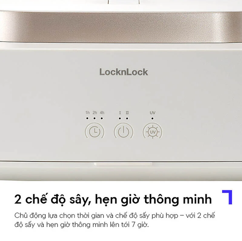 Máy sấy khuẩn quần áo LocknLocK,khử khuẩn tia UV,công nghệ sưởi PTC - END112IVY - Hàng chính hãng