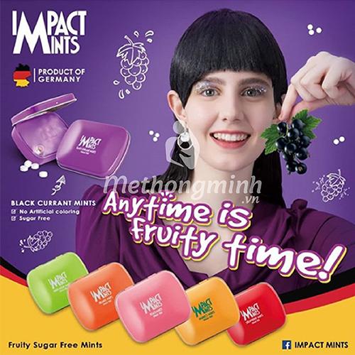 [combo 6 hộp] Kẹo bạc hà không đường Impact Mints - hương phúc bồn đen 14g (tặng kèm 6 gói Tempo)