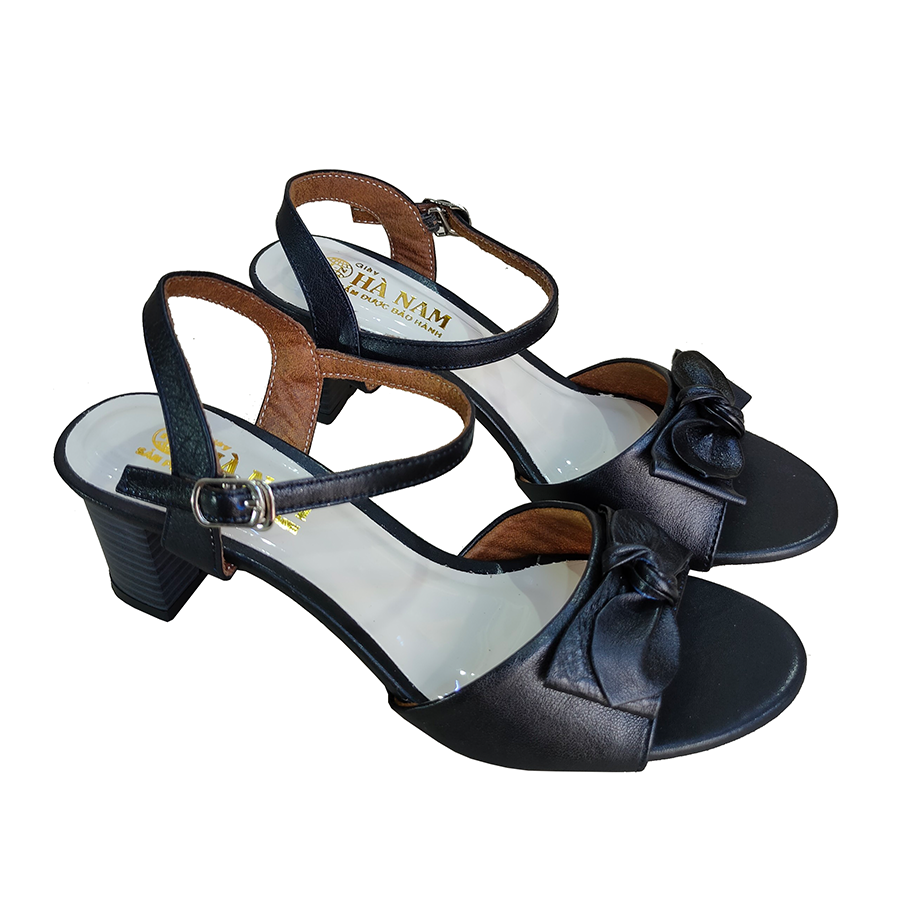 Giày Sandal Nữ Cao Gót Da Bò Thật TiTi ĐÔ Cao Cấp 7cm DNU2164