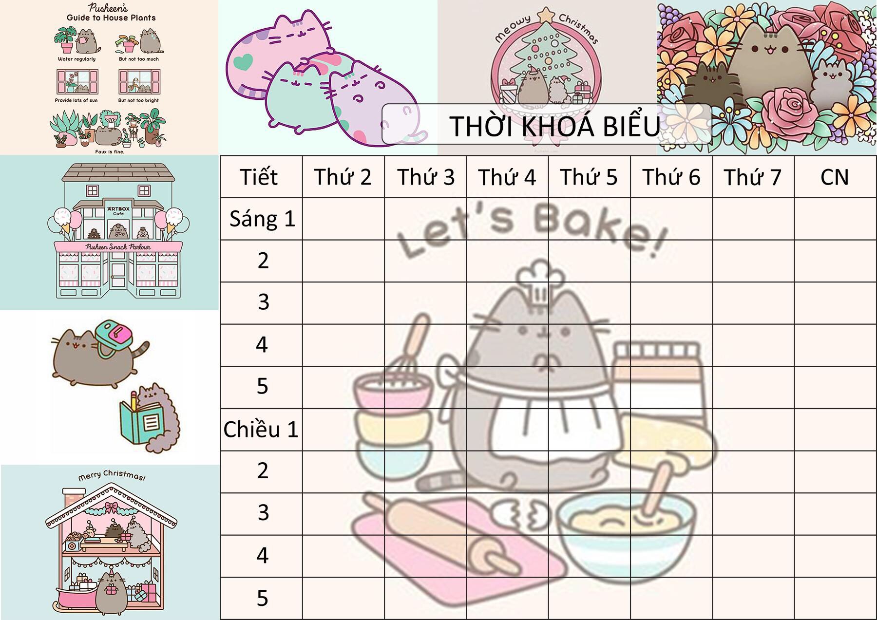 SET 5 Thời khóa biểu học sinh cute, đáng yêu, dễ thương ( mẫu ngẫu nhiên )