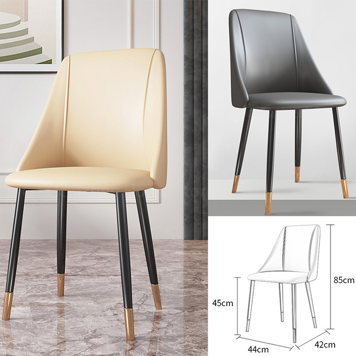 Ghế ăn bọc da cao cấp LUX 12C-P chân thép sơn tĩnh điện bọc ống đồng đẹp phong cách hiện đại tại HCM