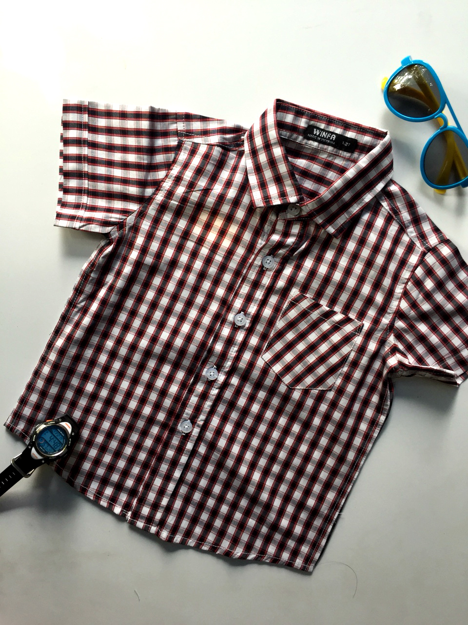 COMBO 3 ÁO SƠ MI TRẺ EM WINFA 100% COTTON - 3 MÀU NGẪU NHIÊN