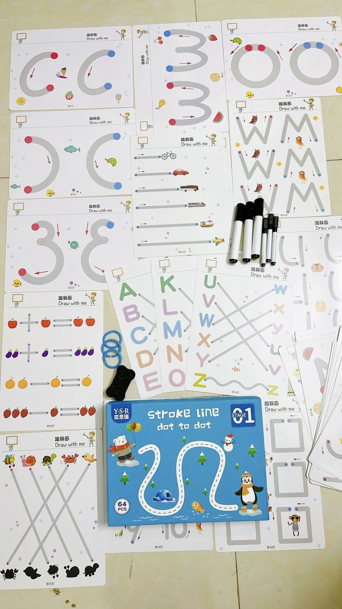 Đồ chơi giáo dục sớm Montessori Baostore vẽ và xóa được cho bé, chất liệu cao cấp, giáo dục sớm cho trẻ từ 1+