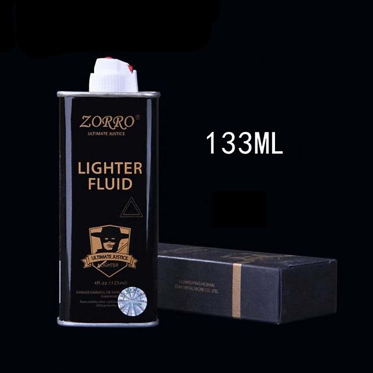 Vỏ Bình Đen Zorro  133ML Chuyên Dụng Cho Vỏ Hột Quẹt Bật Lửa Xăng Bấc Đá