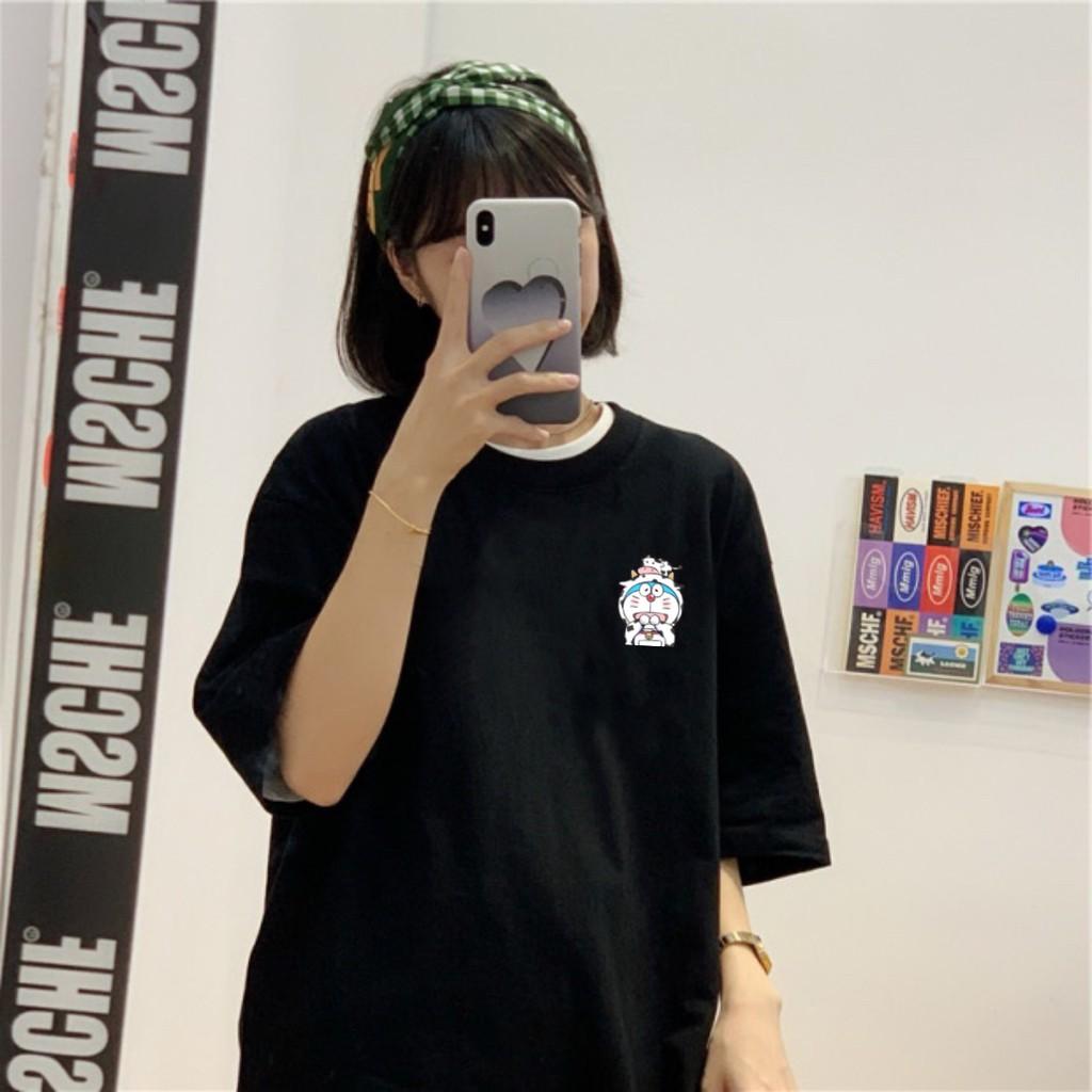 Áo thun tay lỡ Đô Rê Mon Bò Sữa phông Unisex nam nữ tee oversize form rộng pull Ulzzang Streetwear Hàn Quốc vải mềm
