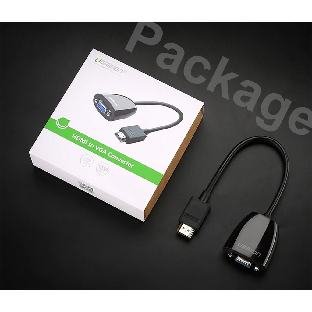 Bộ chuyển đổi HDMI sang VGA (không có Audio) độ phân giải 1920*1080@60Hz (Max) dài 16cm UGREEN MM102 40253 hàng chính hãng