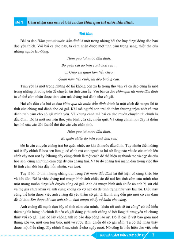 Sách - 100 Bài Làm Văn Hay Lớp 11 - Biên Soạn Theo Chương Trình GDPT Mới - ndbooks