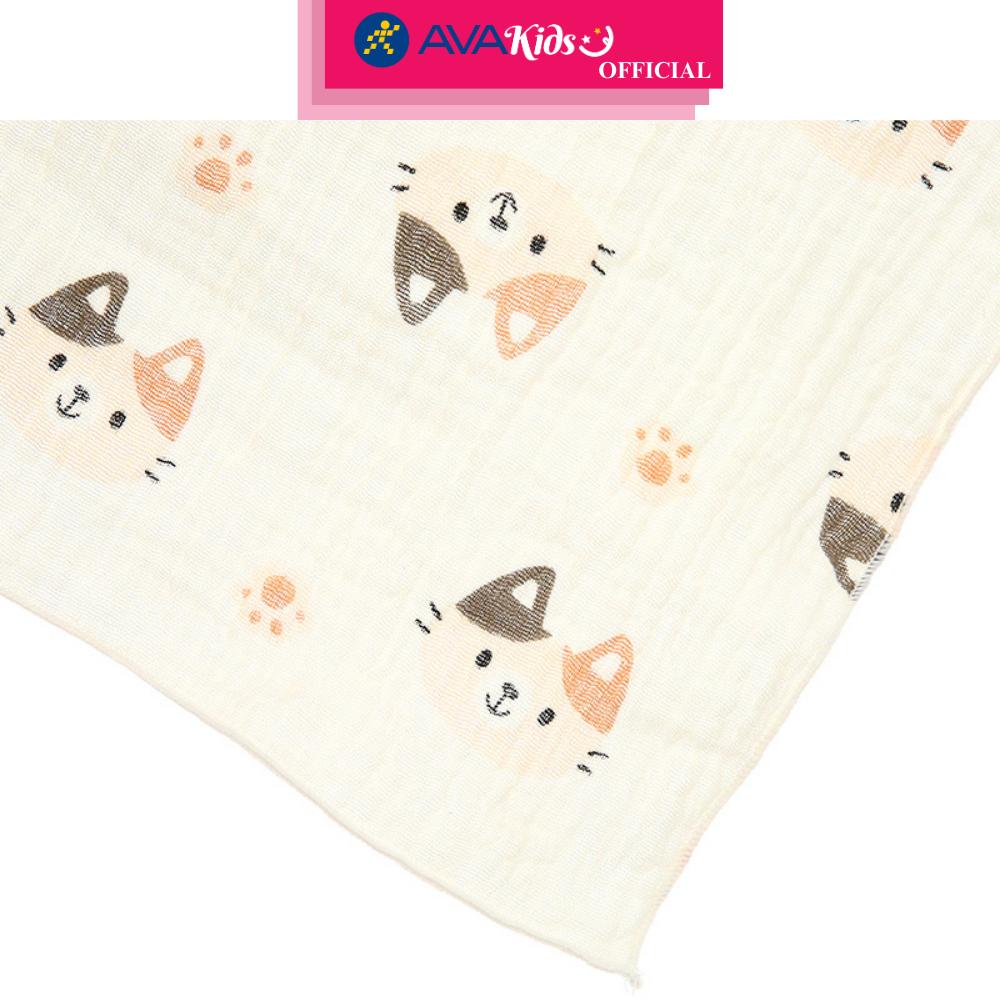 Set 5 cái khăn sữa cotton Bessla 2 lớp 27x27 cm - Mèo hai màu - Hàng Chính Hãng
