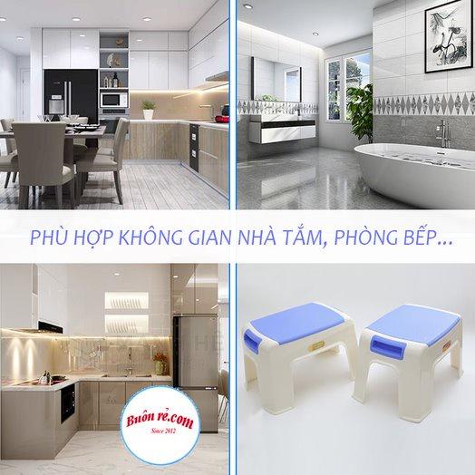 Ghế đẩu hai màu Việt Nhật (MS: 2010), Ghế nhựa thấp ngồi nhà tắm