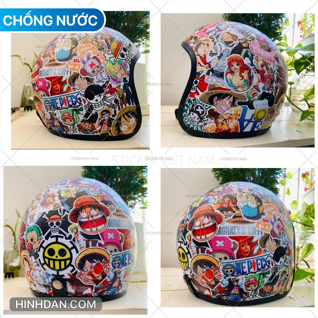 Sticker in hình ONE PIECE - Đảo Hải Tặc - Dán Trang Trí - Chất Liệu PVC Cán Màng Chất Lượng Cao Chống Nước, Chống Nắng, Không Bong Tróc Phai Màu