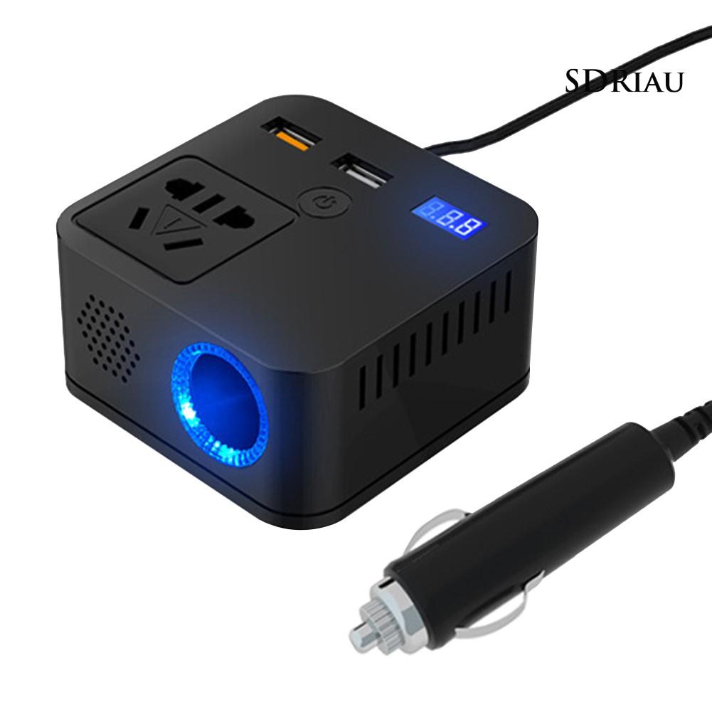 Bộ Chuyển Đổi Nguồn Điện Usb Qc3.0 150w 12v Sang Ac220V Cho Xe Hơi