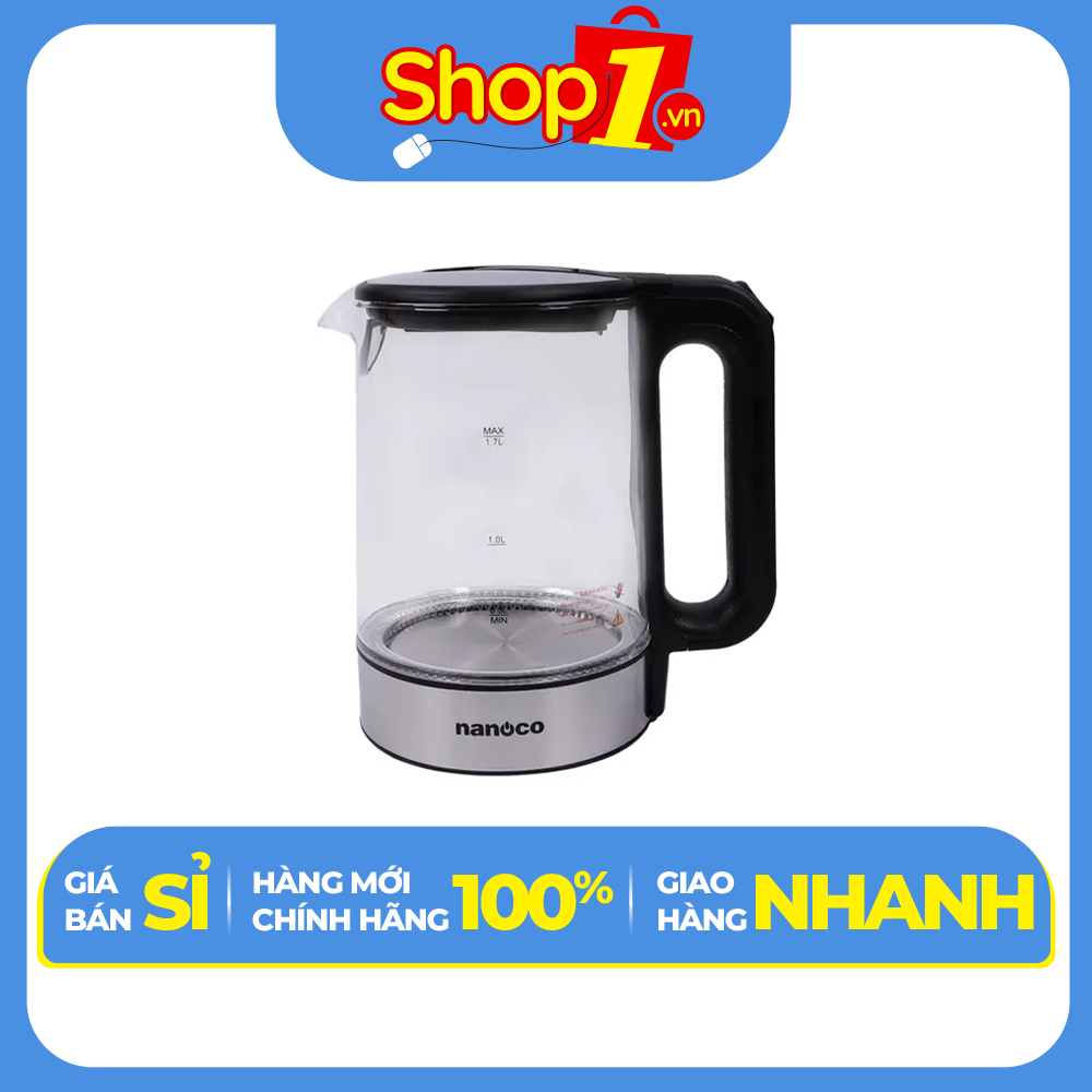 Bình đun siêu tốc 1.7 lít Nanoco NKT1790 - Hàng chính hãng - Chỉ giao HCM