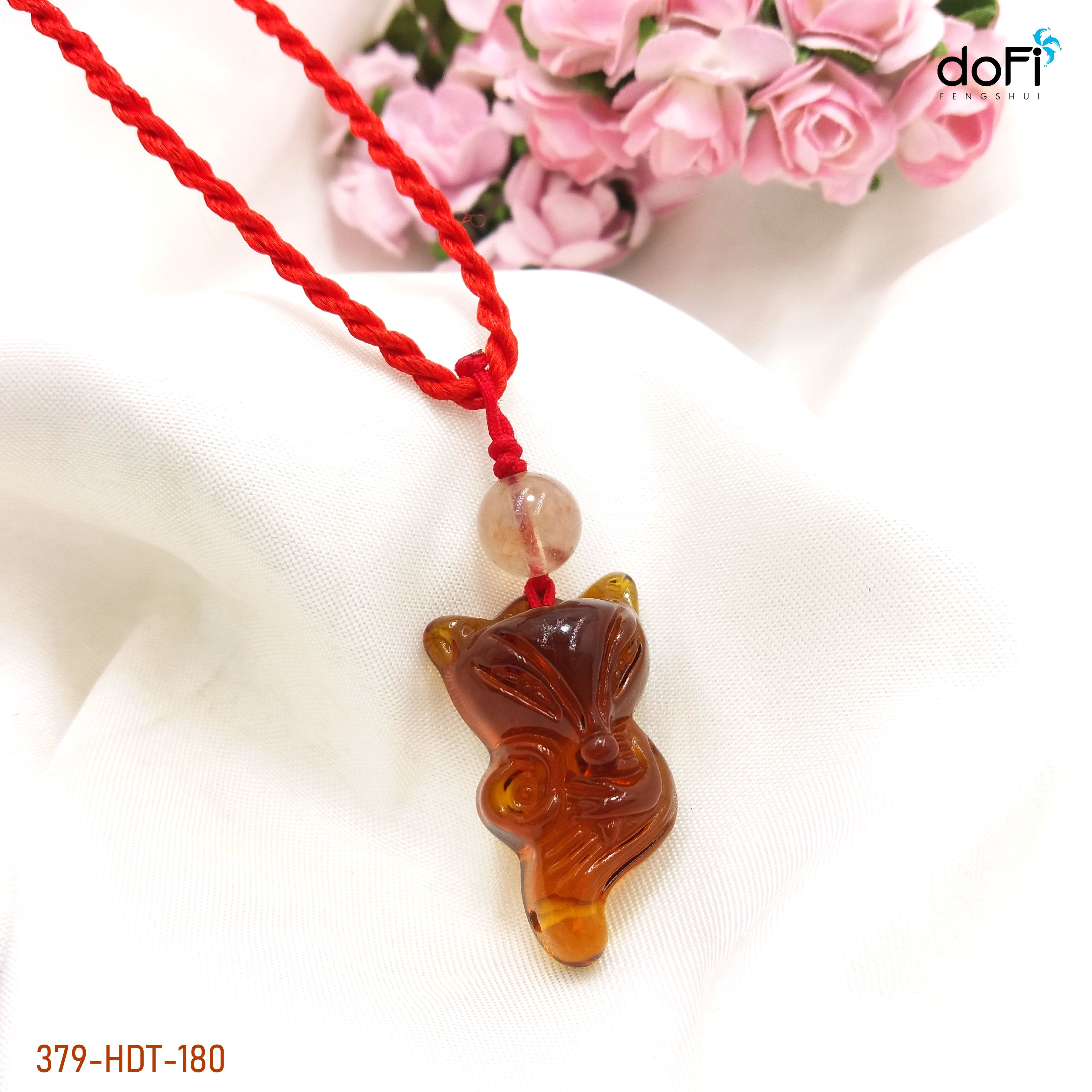 MẶT DÂY HỒ LY DÁNG ÔM HOA HỒNG ĐÁ TOPAZ ĐỎ