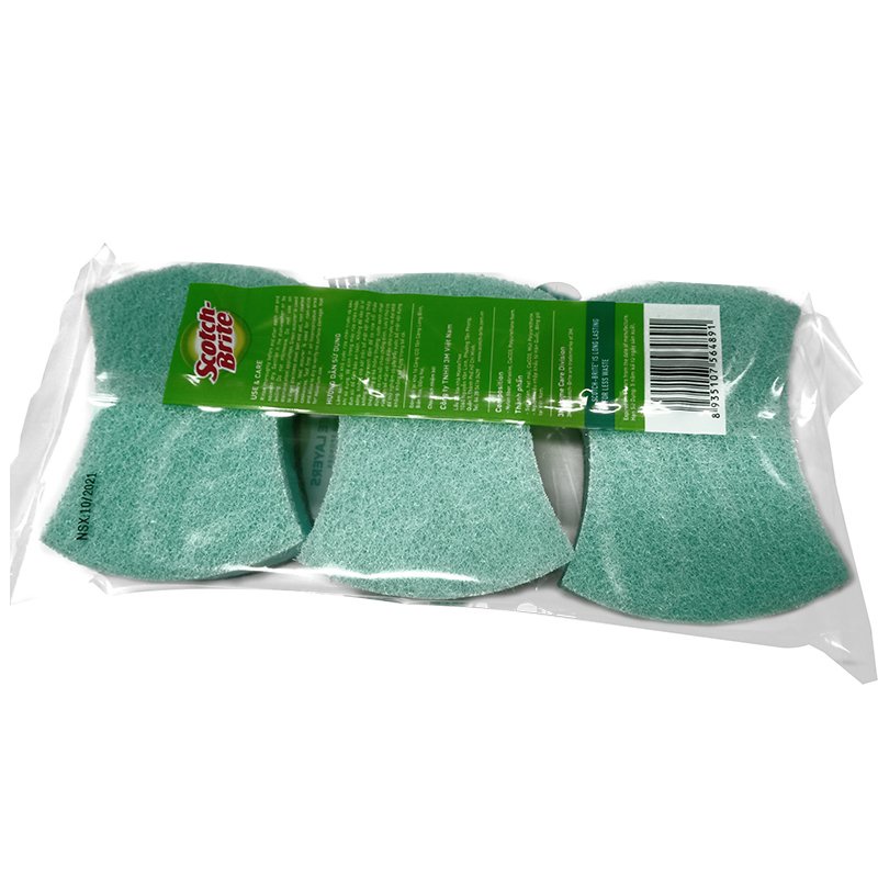 Gói 3 miếng rửa chén 2 mặt không trầy xước Scotch-Brite 3M CR-2MG3 - đa năng, 3 tác động làm sạch, độ bền cao, công nghệ độc quyền