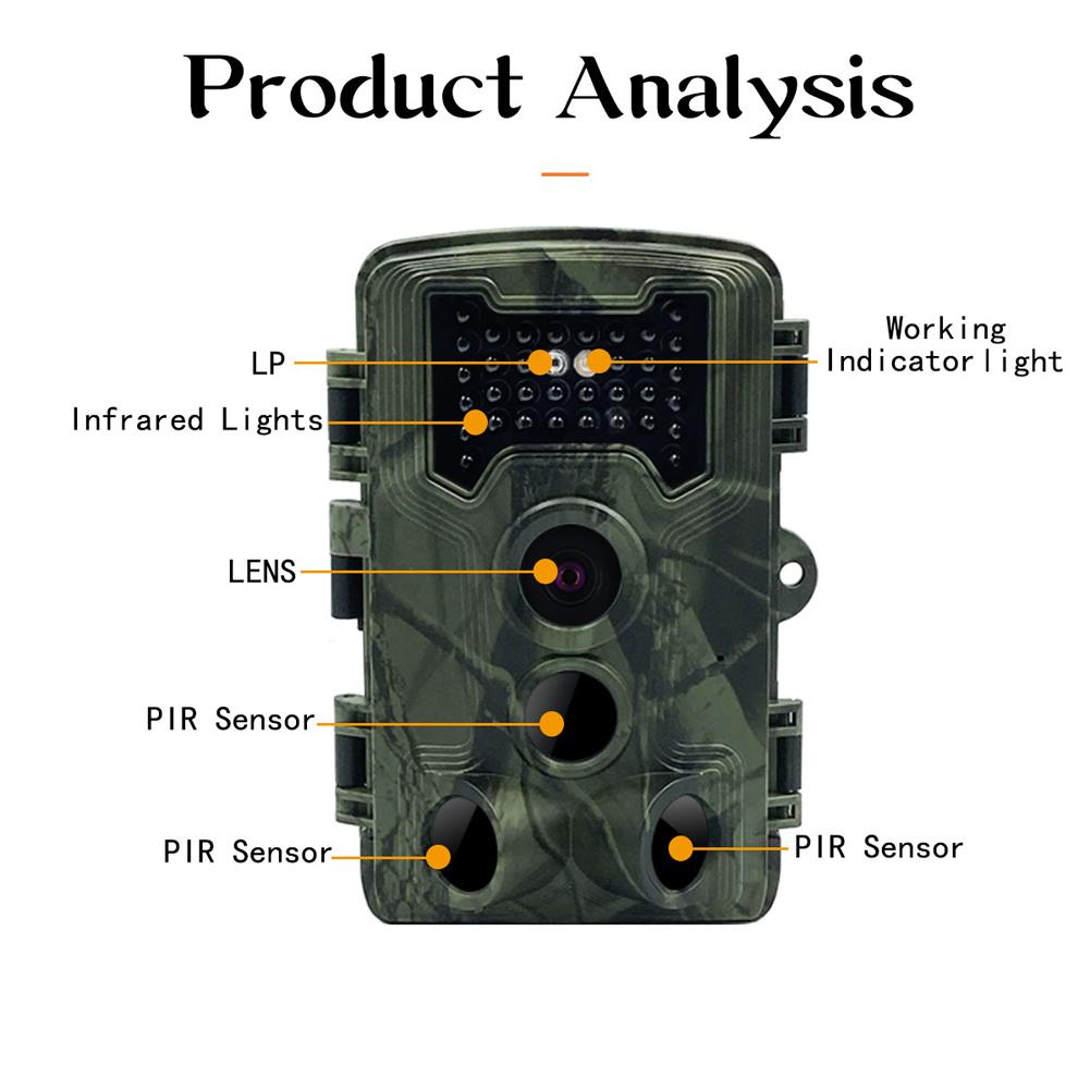 16MP 1080P Day Night Photo Video Taking Camera Outdoor Home Monitoring Camera with 34 Infrared Lights 32G Storage Card