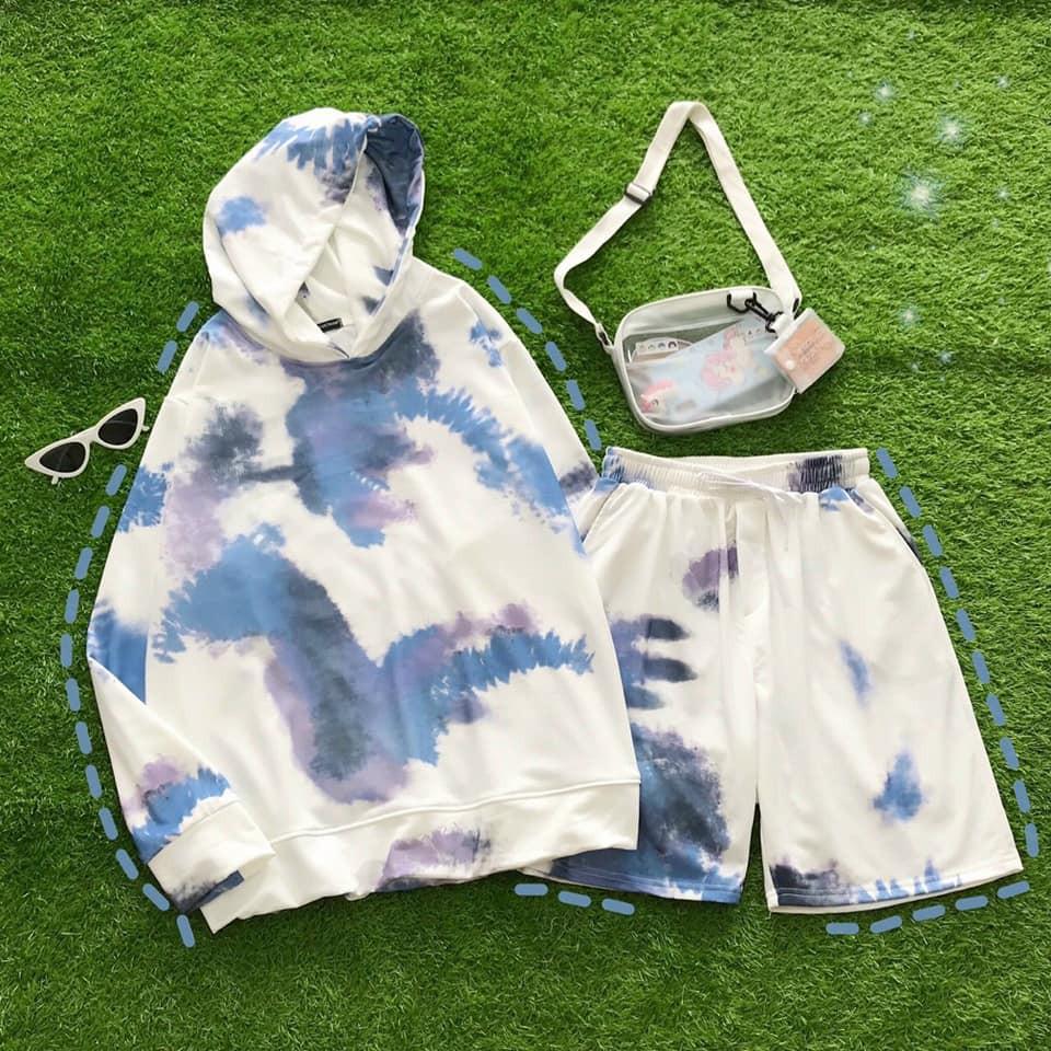 Set bộ hoodie loang màu Tie Dye cực chất unisex