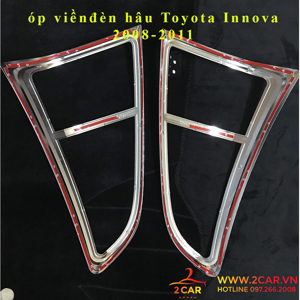 Ốp viền đèn pha, hậu xe Toyota Innova 2009-2011 mạ crom cao cấp, sáng bóng
