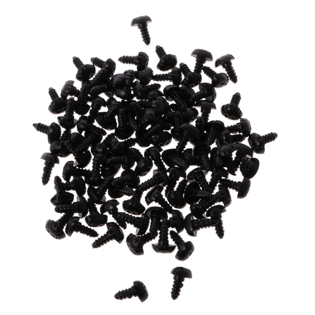 100 pcs 10 x 13mm Plastic Safety Nose + 100pcs 9 x 12mm Black Safety Nose