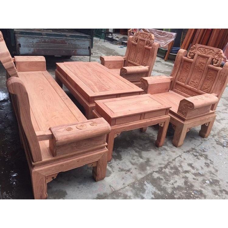 Bàn ghế âu á tay hộp gỗ gõ đỏ tay 10