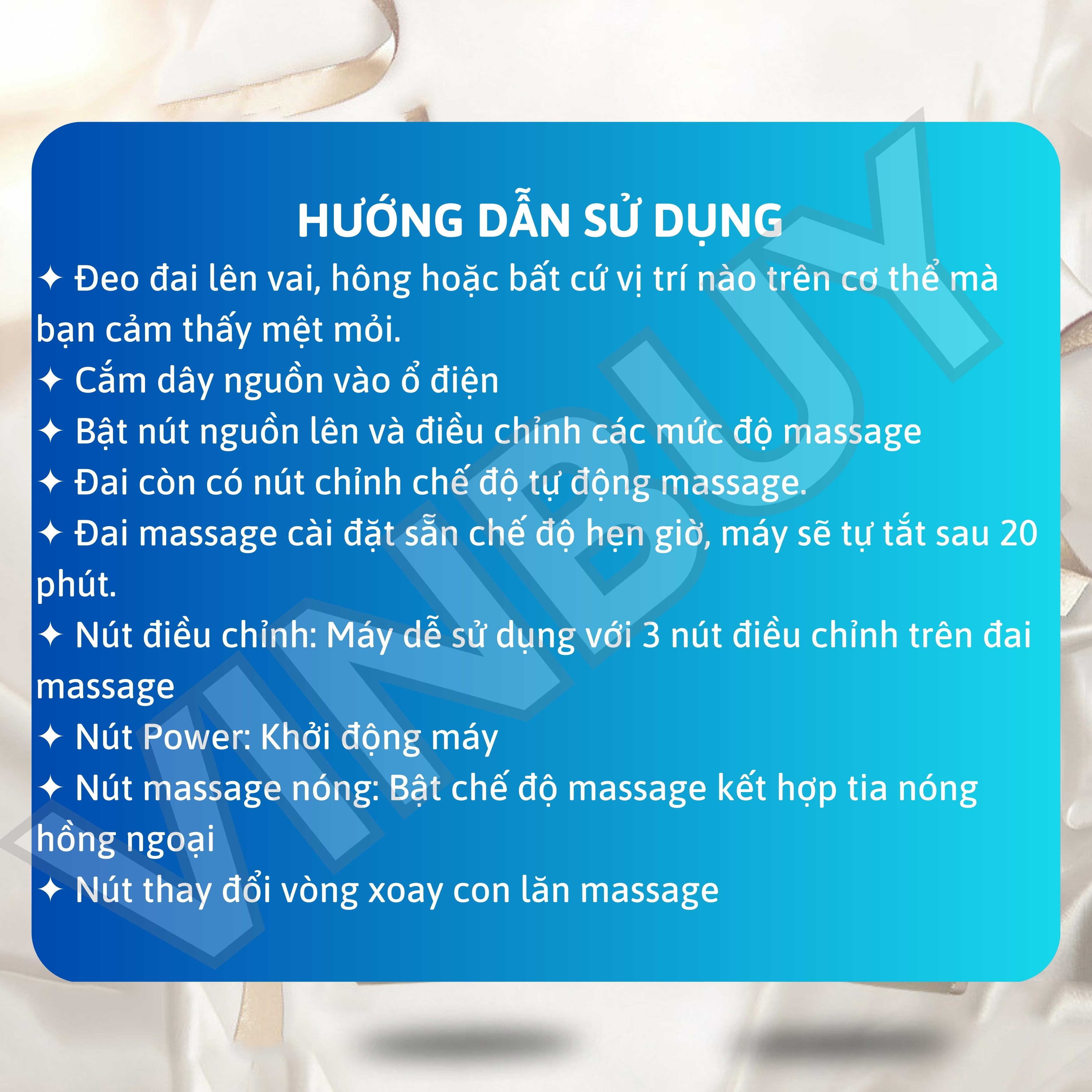 Máy Massage Cổ Vai Gáy Hồng Ngoại VINBUY, Gối Massage Cổ Vai Gáy, Đai Mát Xa Toàn Thân Chuyên Sâu, Giảm Đau Cơ, Cứng Khớp - Quà Tặng Cho Sức Khỏe - Hàng Chính Hãng