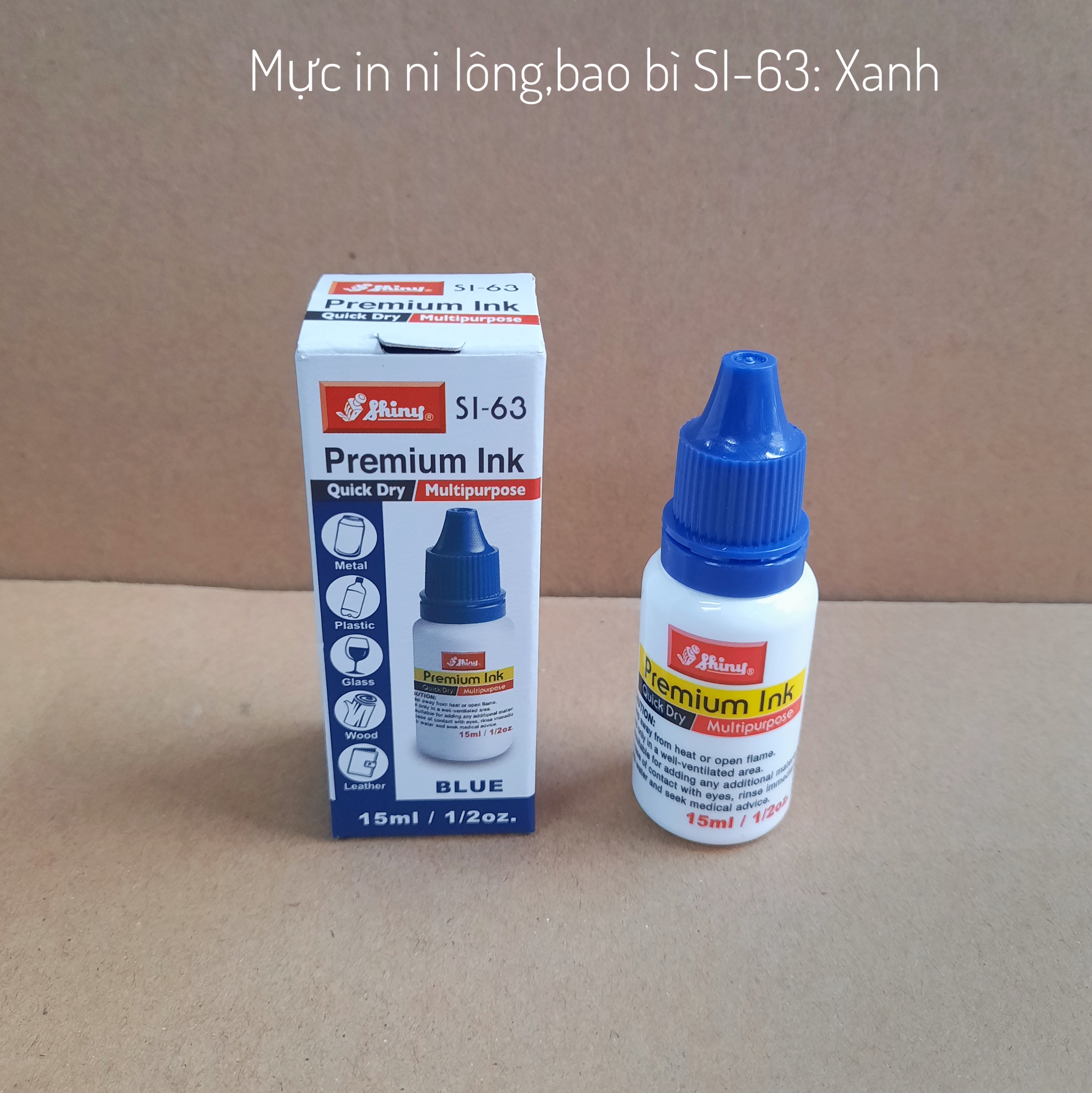 Mực dấu in ni lông,bao bì.in nhanh khô mọi chất liệu shiny