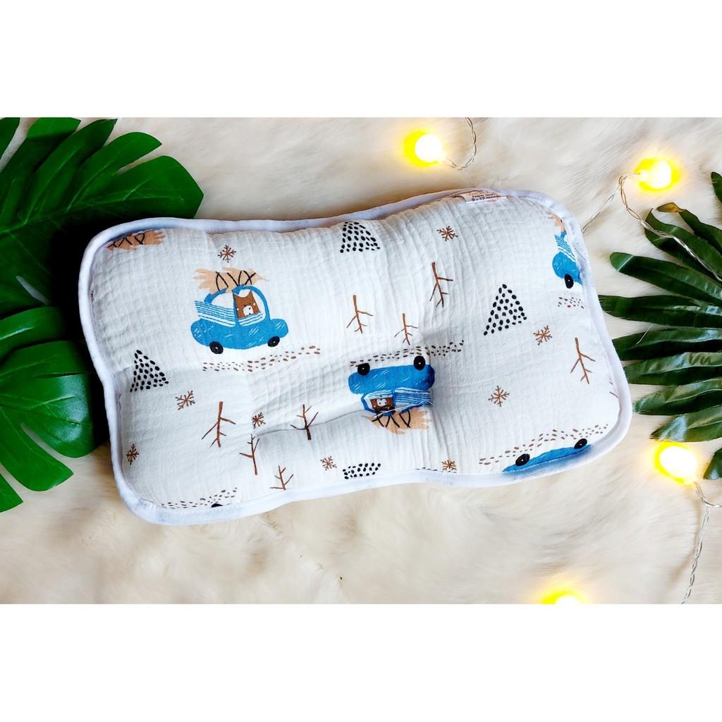 Gối xô nhăn cotton, gối xô xuất Hàn cho bé sơ sinh