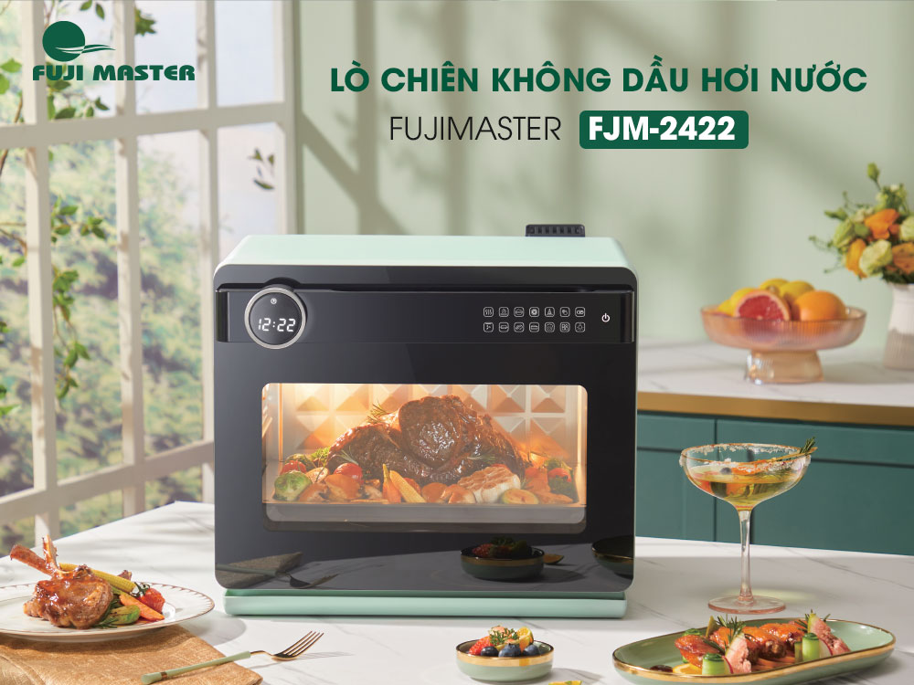 Nồi chiên không dầu hơi nước Fuji Master FJM-2422 dung tích 20L chiên hấp không dầu đa năng - Hàng chính hãng