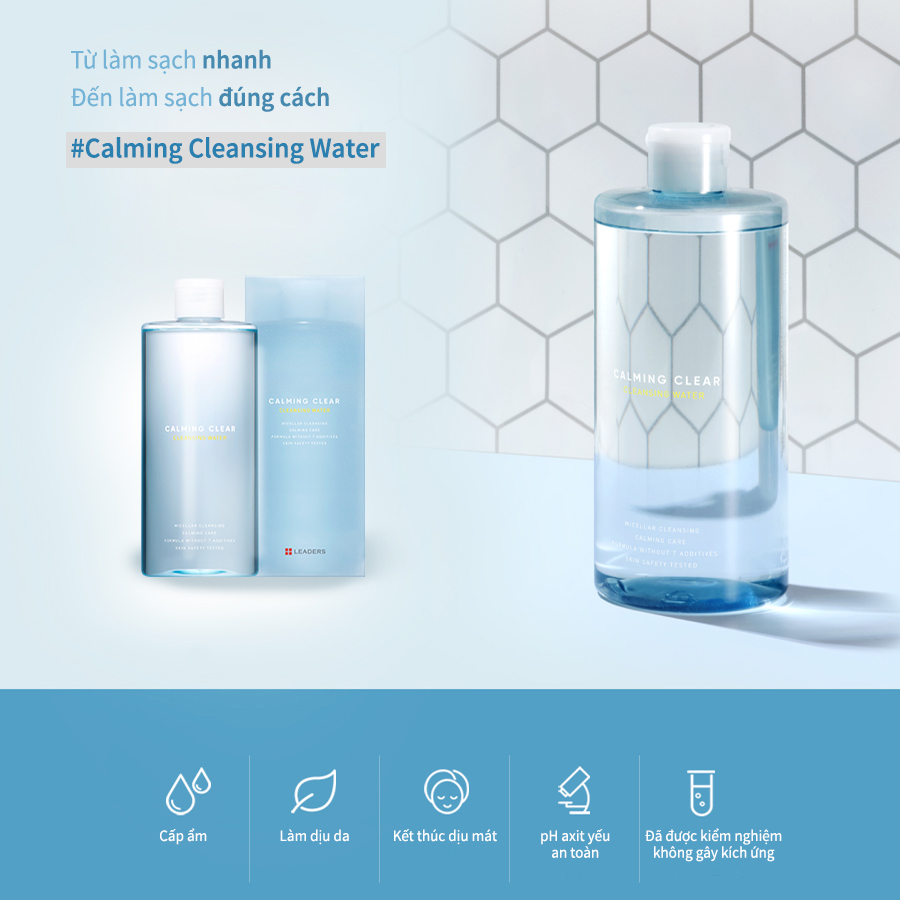 Nước tẩy trang làm dịu da Leaders Calming Cleansing Water