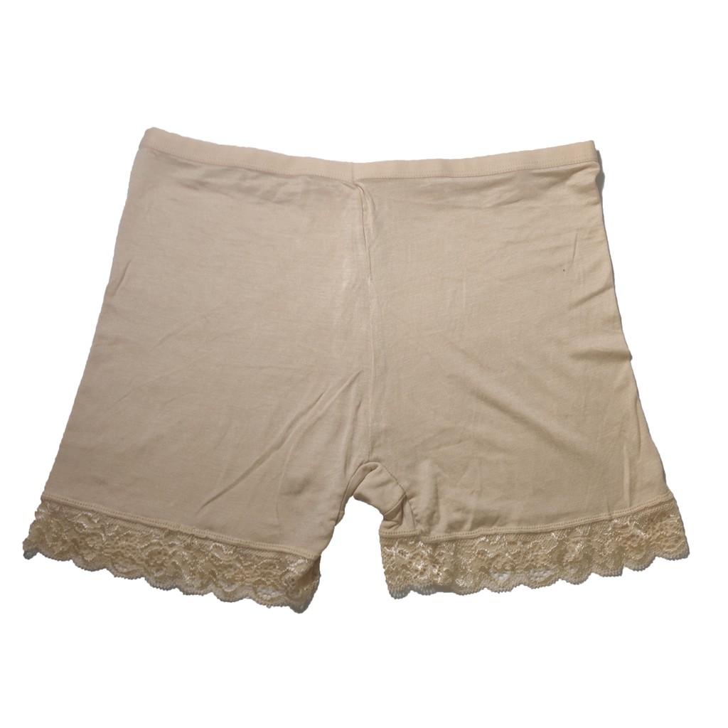 Combo 4 Quần mặc trong váy chất cotton siêu mịn 2 màu đen và 2 màu be