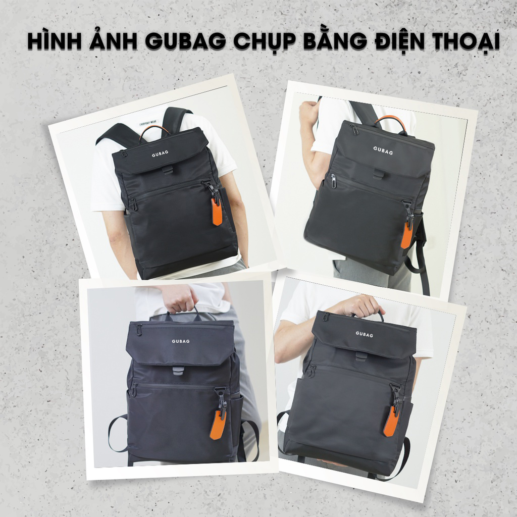 Balo thời trang GUBAG, thiết kế thanh lịch, trẻ trung, chất liệu da bền, chống nước hiệu quả, đựng vừa laptop 14inch