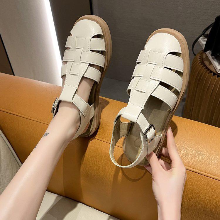 Lùi 1 sz Ảnh thật Sandal Dép Quai Hậu Rọ Đan Dây Chiến Binh Đi Học Đi Làm Style Hàn Quốc G065