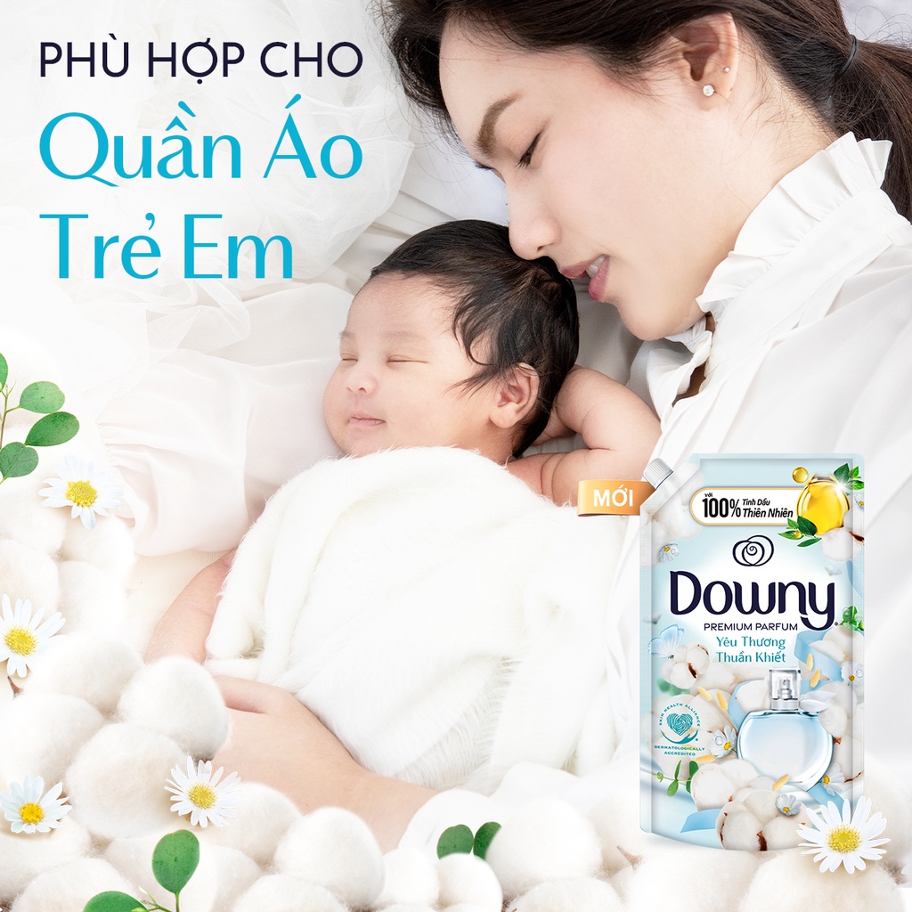 Nước xả vải Downy Yêu thương thuần khiết túi 3 lít