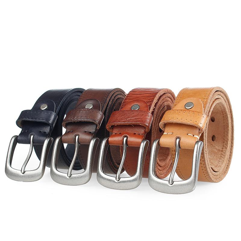 Mới Nam Dây Da Đầu Lớp Da Bò Hợp Kim Khóa Gài Thắt Lưng Phong Cách Doanh Nhân Unisex Rộng Và Hẹp Thiết Kế Sang Trọng 2021 Mới
