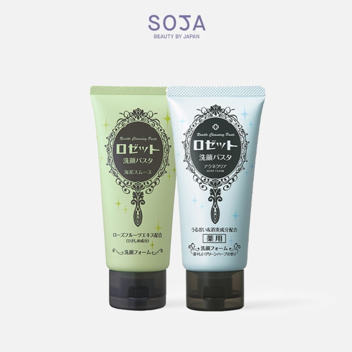 Combo Làm Giảm Mụn Và Thu Nhỏ Lỗ Chân Lông Rosette Face Wash Pasta Acne Clear  Rosette Face Wash Pasta Sea Clay Smooth