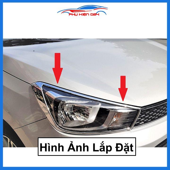 Ốp viền đèn pha hậu mạ crom Soluto 2017-2018-2019-2020-2021-2022 chống trầy trang trí bảo vệ xe