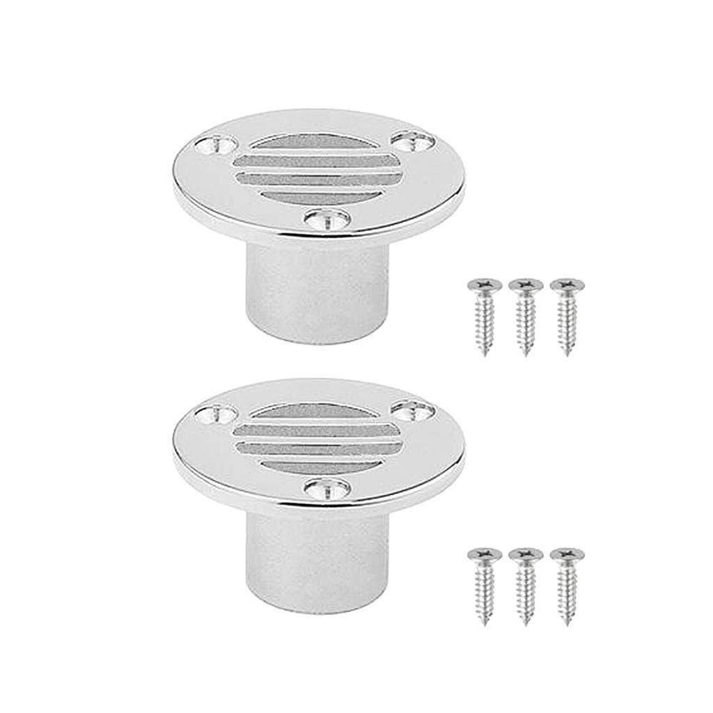 2Pcs 1inch Boat Yacht Deck Floor Drain Scupper Stainless Steel Marine Grade