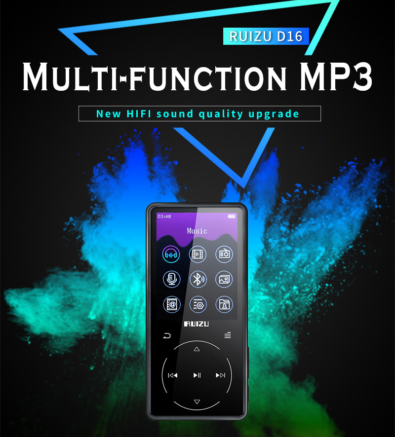 Máy Nghe Nhạc MP3 Lossless Bluetooth 4.1 Ruizu D16 Cao Cấp AZONE - Hàng Nhập Khẩu