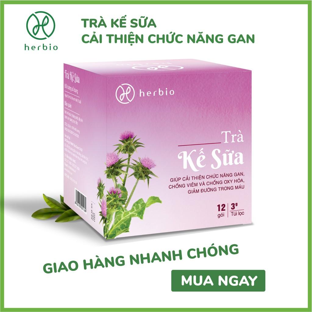 TRÀ THẢO MỘC KẾ SỮA HERBIO - hiệp sĩ bảo vệ gan, giúp chống viêm, chống oxy hóa, giảm mụn, giảm đường trong máu, ổn định tuyến giáp, tốt cho người bị tiểu đường, người dùng nhiều rượu bia cần giải độc gan